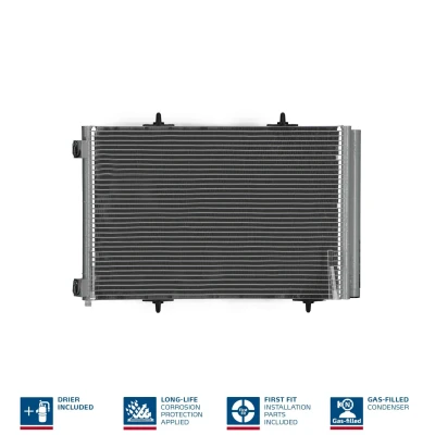 Billede af NISSENS 940055 Kondensator med tørrer Aluminium 557 R 134a CITROËN: C3 II, Picasso, III, PEUGEOT: 208 I Hatchback, 207 SW, Hatchback