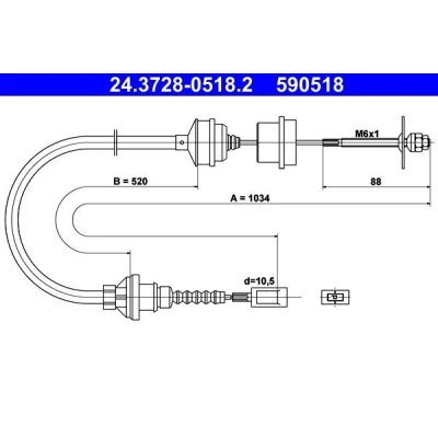 Billede af ATE 24.3728 0518.2 Koblingskabel FIAT: Ducato I Ladvogn/Chassis