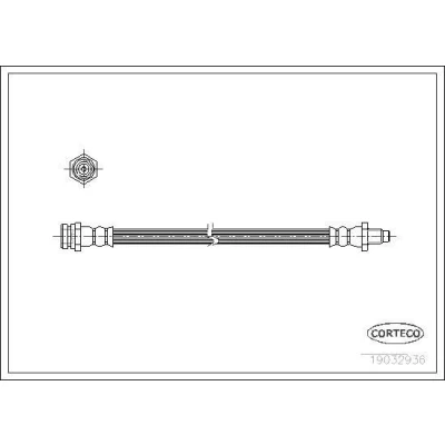 Billede af CORTECO 19032936 Bremseslange bagaksel 241 MITSUBISHI: L200 II Pick up