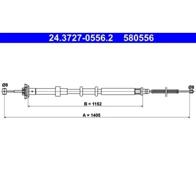 Billede af ATE 24.3727 0556.2 Håndbremsekabel 1405 FIAT: Panda II Hatchback