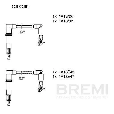 Billede af BREMI 220K200 Tændkabelsæt 4 uden holder