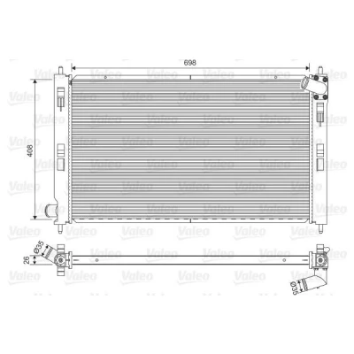 Billede af VALEO 701577 Radiator Aluminium 408 698 26 uden kølemiddelregulering Loddet køleripper MITSUBISHI: ASX SUV, Lancer 8, 8 Limousine
