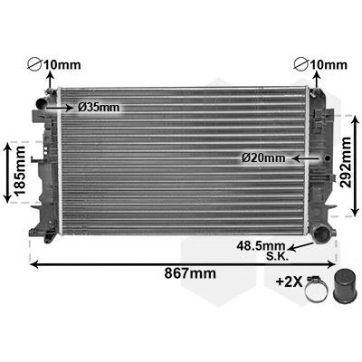 Billede af VAN WEZEL *** IR PLUS 58002271 Radiator Aluminium 680 385 25 med tilbehør Mekanisk fuget køleripper