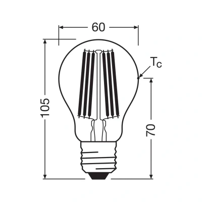 Billede af OSRAM LED glødepære E27 7,2W Filament 4,000K 1521lm 2 pack