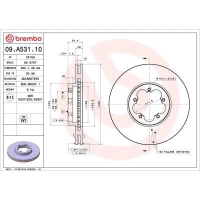 Billede af Bremseskive BREMBO 09.A531.10