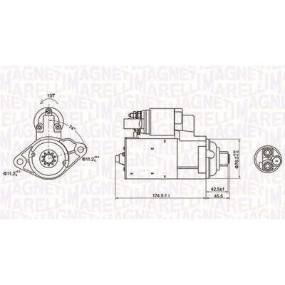 Billede af MAGNETI MARELLI 063721409010 Starter 12 1,1 10 AUDI: A3 Sportback, Hatchback, SEAT: Leon II Altea