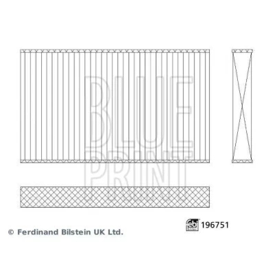 Billede af BLUE PRINT ADBP250119 Kabinefilter Aktivkulfilter 278mm 166mm 30mm