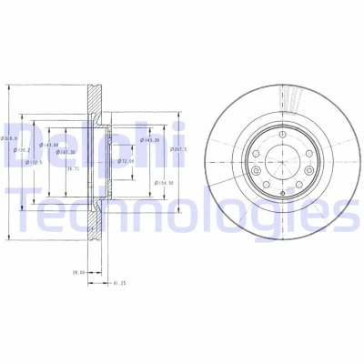 Billede af DELPHI BG9104 Bremseskiver 320 28 5 ventileret olieret ubehandlet uden hjullejer, ABS sensorring