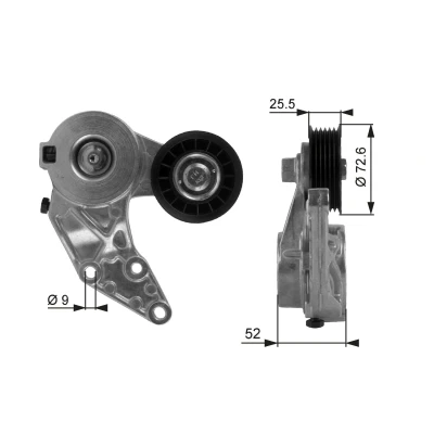 Billede af GATES FleetRunner Micro V Kit T38377 Strammehjul VOLKSWAGEN: Golf 4 Variant, 4, Multivan 5 (7HM