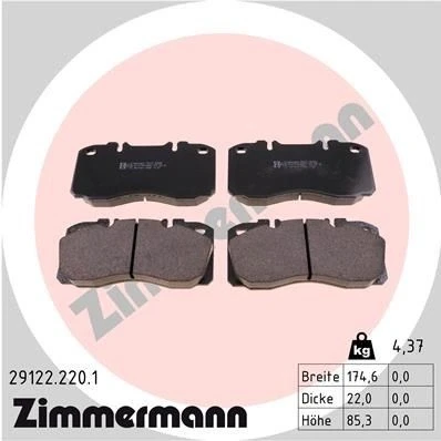 Billede af ZIMMERMANN 29122.220.1 Bremseklodser Forberedt til slidindikator Billede svarer leveringsomfang IVECO: EuroCargo I III, DAILY 4