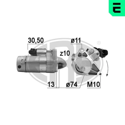 Billede af ERA 220928A Starter 12 2 10 TOYOTA: Yaris II Hatchback, III Hatchback