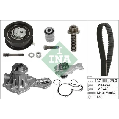 Billede af INA 530 0377 30 vandpumpe + Tandremssæt med VOLKSWAGEN: Sharan I, Polo III Variant, FORD: Galaxy Mk1 MPV, SEAT: Alhambra I