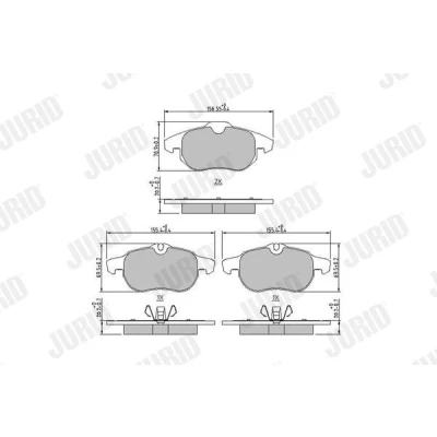 Billede af JURID 573723J Bremseklodser Forberedt til slidindikator med stempelklips uden tilbehør OPEL: Vectra C Caravan, Zafira B, Astra H Hatchback