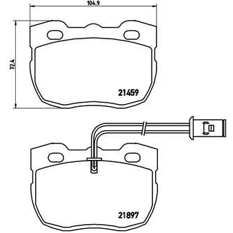 Billede af BREMBO P 44 004 Bremseklodser Inkl. slidadvarselskontakt uden tilbehør LAND ROVER: Range Rover 1, Discovery 1