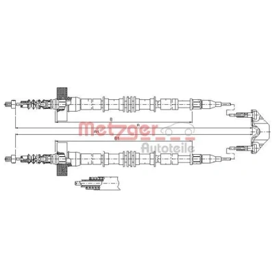Billede af METZGER 11.5861 Håndbremsekabel bag 1680/1495+1680/1495 Skivebremse COFLE OPEL: Zafira A
