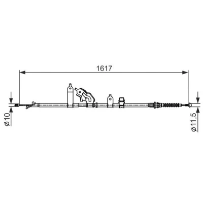 Billede af BOSCH 1 987 482 441 Håndbremsekabel 1617 TOYOTA: Yaris II Hatchback