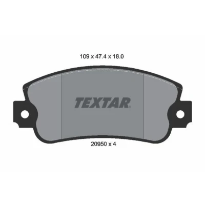 Billede af TEXTAR 2095005 Bremseklodser Ikke forberedt til slidindikator FIAT: Uno Hatchback, Panda I Hatchback