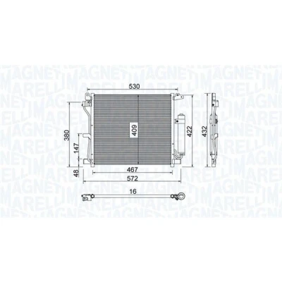 Billede af MAGNETI MARELLI 350203799000 Kondensator med tørrer 467x409x16 409 467 16