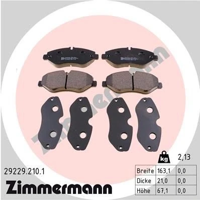 Billede af ZIMMERMANN 29229.210.1 Bremseklodser Forberedt til slidindikator Billede svarer leveringsomfang IVECO: DAILY V Van / Stationcar, 4