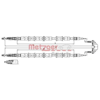 Billede af METZGER 11.5864 Håndbremsekabel bag 1680/1495+1680/1495 Skivebremse COFLE OPEL: Zafira A