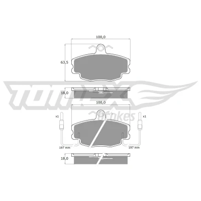 Billede af TOMEX brakes TX 10 48 Bremseklodser foraksel Inkl. slidadvarselskontakt RENAULT: 5 Hatchback, Super 19 II Hatchback