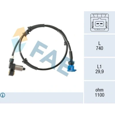 Billede af FAE 78563 ABS Sensor Induktiv 2 740 CITROËN: Saxo Hatchback