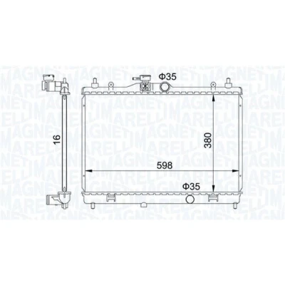 Billede af MAGNETI MARELLI 350213168300 Radiator 380 598 23 Mekanisk fuget køleripper