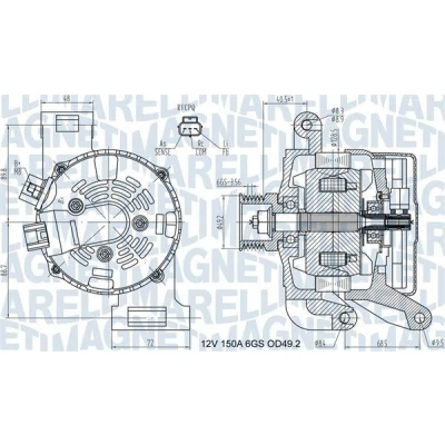Billede af MAGNETI MARELLI 063731575010 Generator 12V 150A FORD: Focus 2 Kombi, C Max,