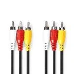 Billede af Composite Video kabel 3x RCA Han Nikkelplateret 480p 1.50 m Runde PVC Sort Blister