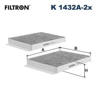 Billede af FILTRON K 1432A 2x Kabinefilter Aktivkulfilter 258 183 30