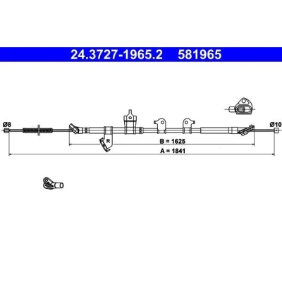 Billede af ATE 24.3727 1965.2 Håndbremsekabel 1841 TOYOTA: RAV4 III SUV