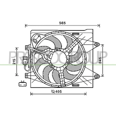 Billede af PRASCO FT124F004 Køleventilator 405mm
