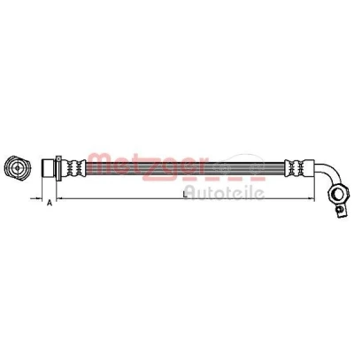 Billede af METZGER 4110100 Bremseslange 270 TOYOTA: RAV4 I SUV Cabriolet