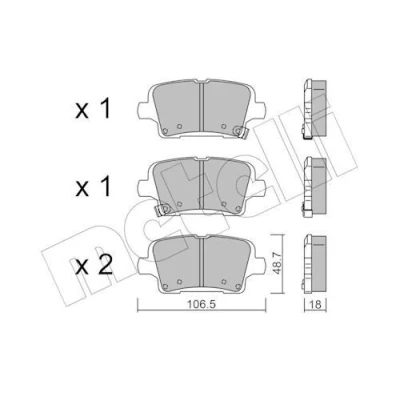 Billede af METELLI 22 1181 0 Bremseklodser med akustisk advarsel for slid OPEL: Insignia B Sports Tourer, Grand Sport