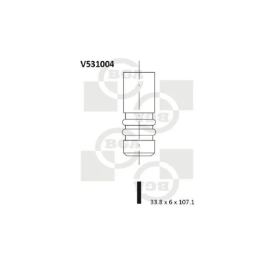 Billede af BGA V531004 Udstødningsventil 33,8mm PEUGEOT: 207 Hatchback, 407 SW, 206 Hatchback