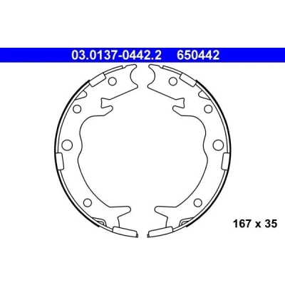 Billede af ATE 03.0137 0442.2 Håndbremseklodser HONDA: CR V 2, FR