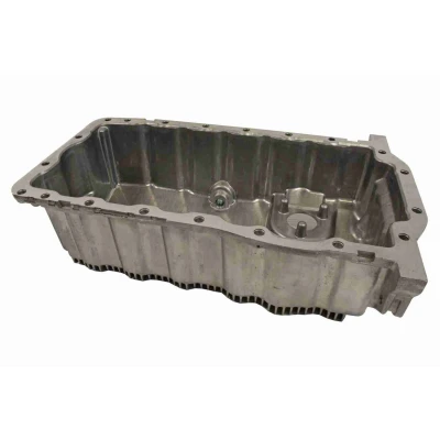 Billede af VAICO V10 1886 Bundkar med olieaftapningsskrue tætningsring, hul til olie niveau sensor, uden bundkarpakning Aluminium Original Quality