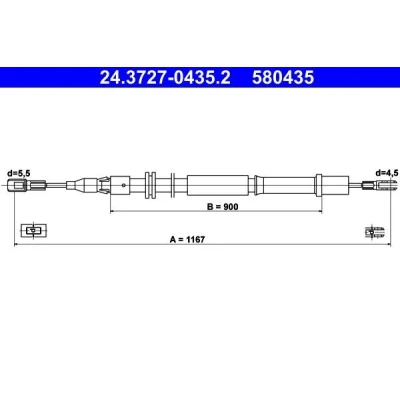 Billede af ATE 24.3727 0435.2 Håndbremsekabel 1167