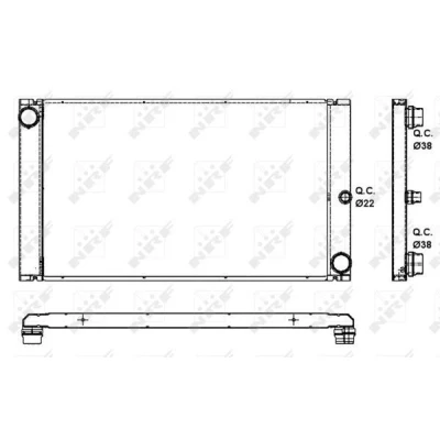 Billede af NRF 53091 Radiator Aluminium 623 375 23 Loddet køleripper BMW: 5 Sedan, Touring