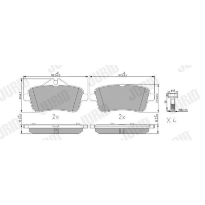 Billede af JURID 573466J Bremseklodser Forberedt til slidindikator MERCEDES BENZ: GLE SUV, ML klasse, GL