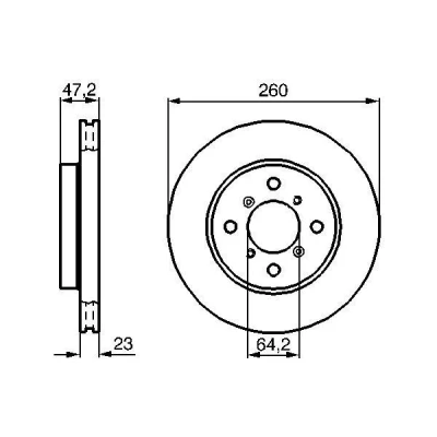 Billede af BOSCH 0 986 478 415 Bremseskiver 260 23 4 114,3 ventileret, indvendigt ventileret olieret HONDA: PRELUDE V, Accord 6 Limousine,