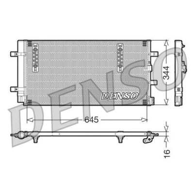 Billede af DENSO DCN32060 Kondensator med tørrer 645x344x16 R 134a 645 AUDI: A4 B8 Avant, A6 C7 A5 Coupe