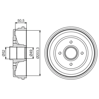 Billede af BOSCH 0 986 477 205 Bremsetromler uden hjullejer 237 bagaksel