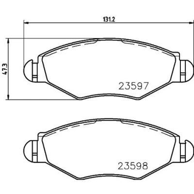 Billede af HELLA 8DB 355 009 411 Bremseklodser Ikke forberedt til slidindikator med bremsecaliperskruer tilbehør PEUGEOT: 206 Hatchback, 206+ Hatchback