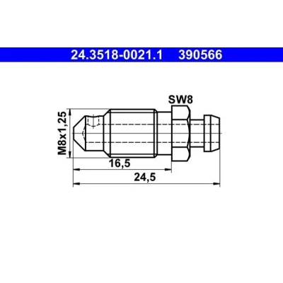 Billede af ATE 24.3518 0021.1 Udluftningsskrue/ ventil