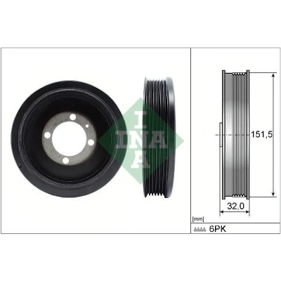 Billede af INA 544 0123 10 Remskive Krumtapaksel 151,50 OPEL: Corsa D Hatchback, Zafira B