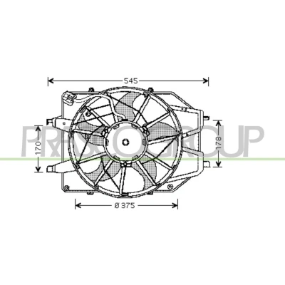 Billede af PRASCO FD420F009 Køleventilator 375 12 FORD: Focus Mk1 Stationcar