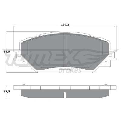 Billede af TOMEX brakes TX 14 72 Bremseklodser foraksel TOYOTA: Yaris III Hatchback, Auris RAV4 IV SUV