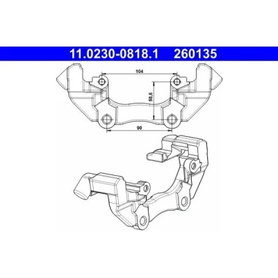 Billede af ATE 11.0230 0818.1 Bremsekaliber Holder FORD: Focus 2 Kombi, Limousine, 2, VOLVO: C30