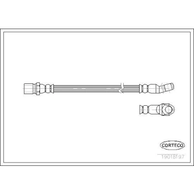 Billede af CORTECO 19018197 Bremseslange foraksel 261 FIAT: 127 Hatchback, 126